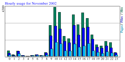Hourly usage for November 2002
